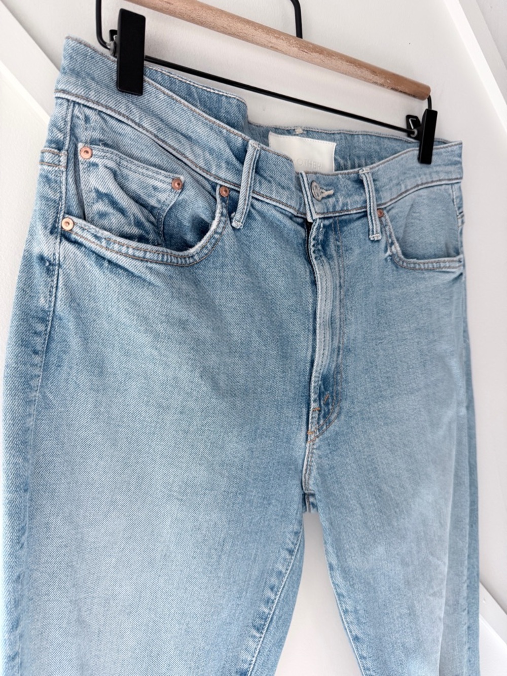 Mother The Superior Step Ankle Fray Distressed Jeans |High Rise Raw Hem Crop |30 - Picture 6 of 17